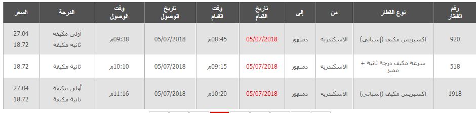 مواعيد قطارات دمنهور الى الاسكندرية واسعار التذاكر
